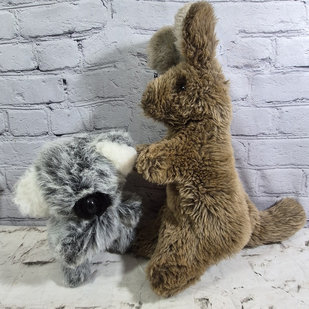 Vintage Hand Puppets Lot Of 2 Kangaroo Koala Bear Austrian Wildlife Pretend Play